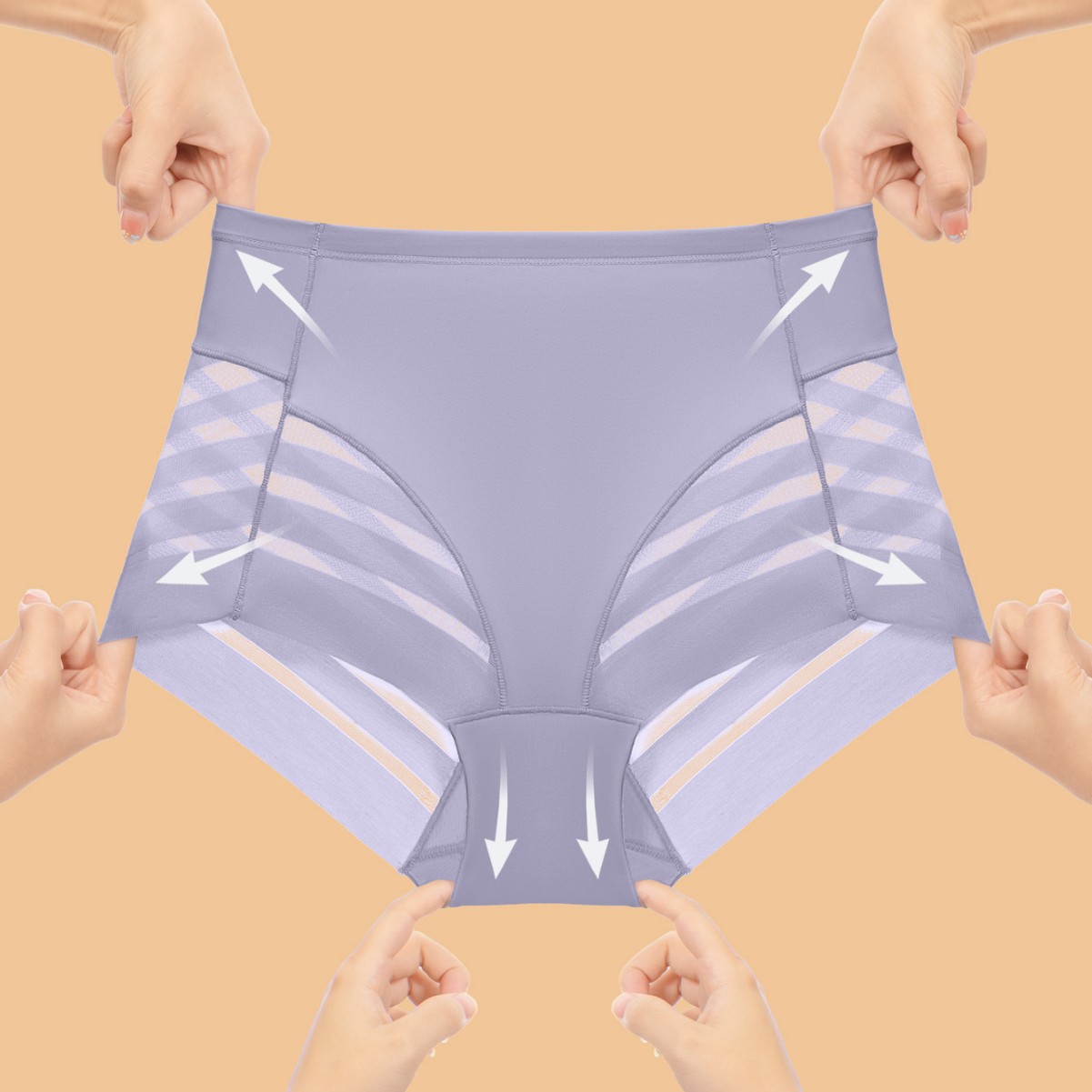 Multi-color combination cross-border exclusive high-waisted women's panties, breathable, invisible, comfortable, transparent, sexy mesh women's briefs yoga