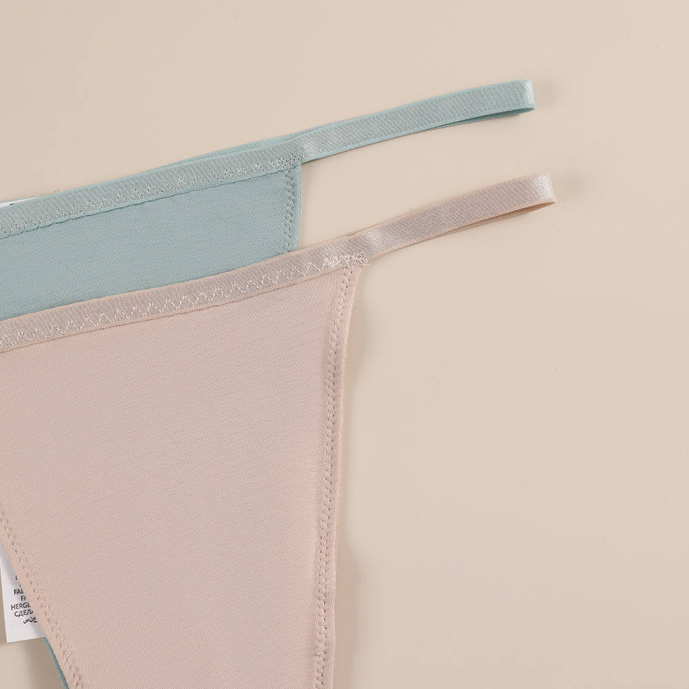 Cross-border European and American sexy thin-strap low-rise thong breathable simple Brazilian panties cotton women's underwear