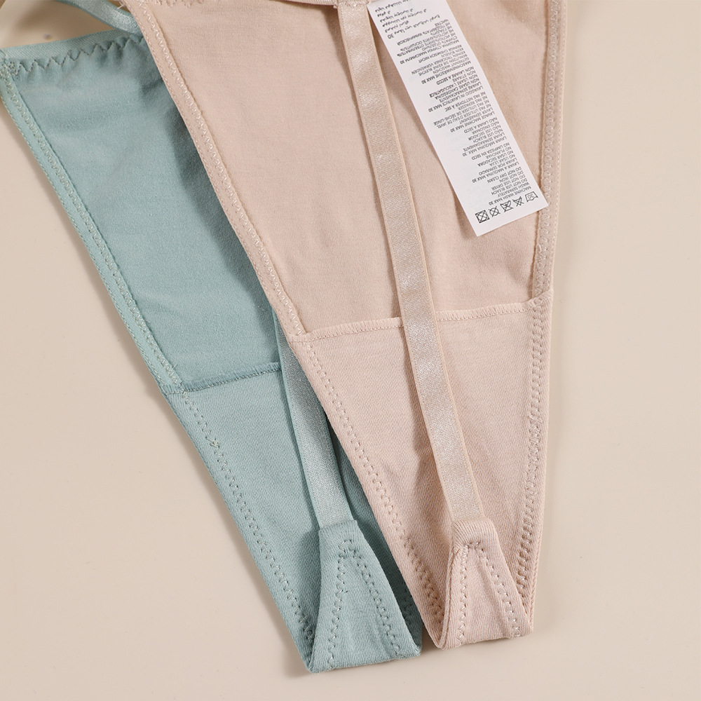 Cross-border European and American sexy thin-strap low-rise thong breathable simple Brazilian panties cotton women's underwear