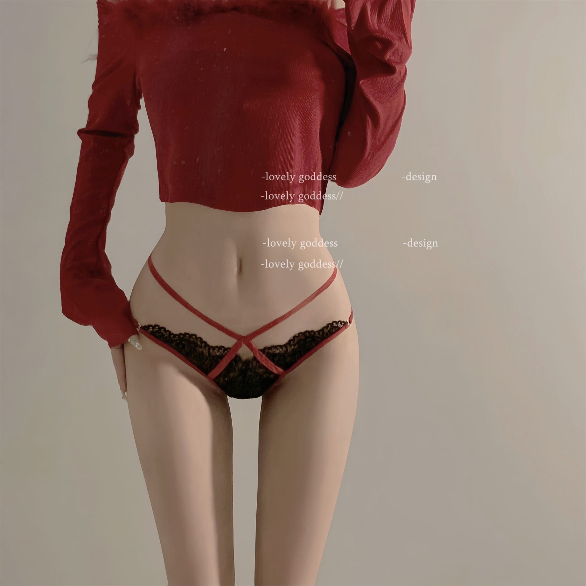 Midsummer Peach women thong lace panties