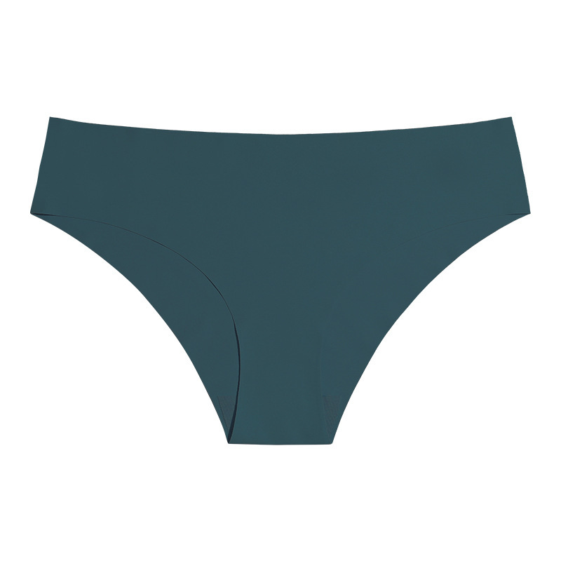 2024 Fall/Winter Bestseller European Style Seamless Ice Silk Panties Breathable Skin-Friendly Bare-Feel Sports Mid-Waist Plus Size Women's Briefs