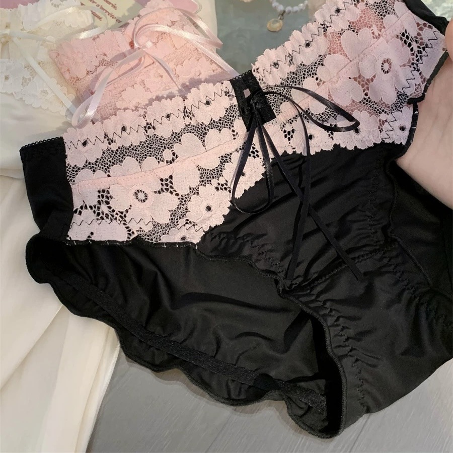Love Island Peach Blossom~Romantic and Sweet Style Lace Panties, Pure Desire, High Aesthetic, Comfortable Mid-Waist Sexy Women's Briefs