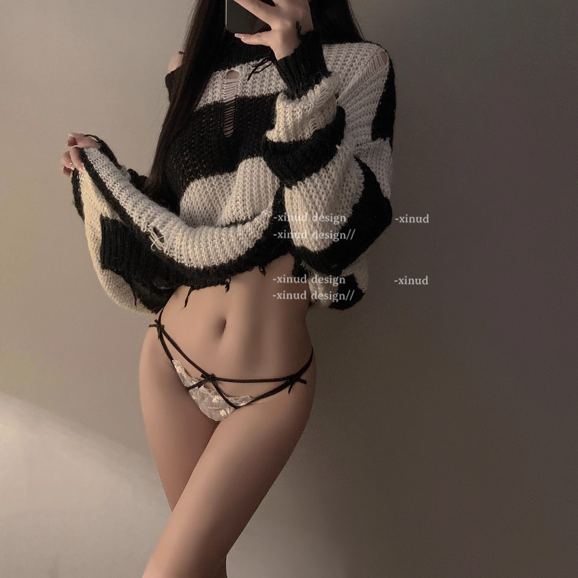 Pure Desire Embroidered women mesh triangle briefs