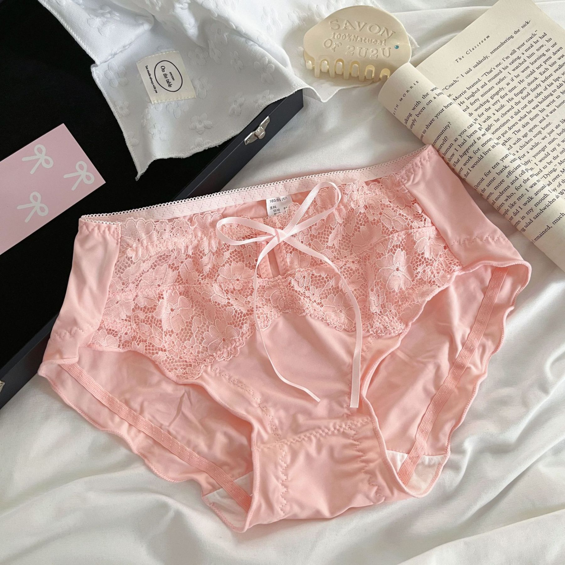 Love Island Peach Blossom~Romantic and Sweet Style Lace Panties, Pure Desire, High Aesthetic, Comfortable Mid-Waist Sexy Women's Briefs