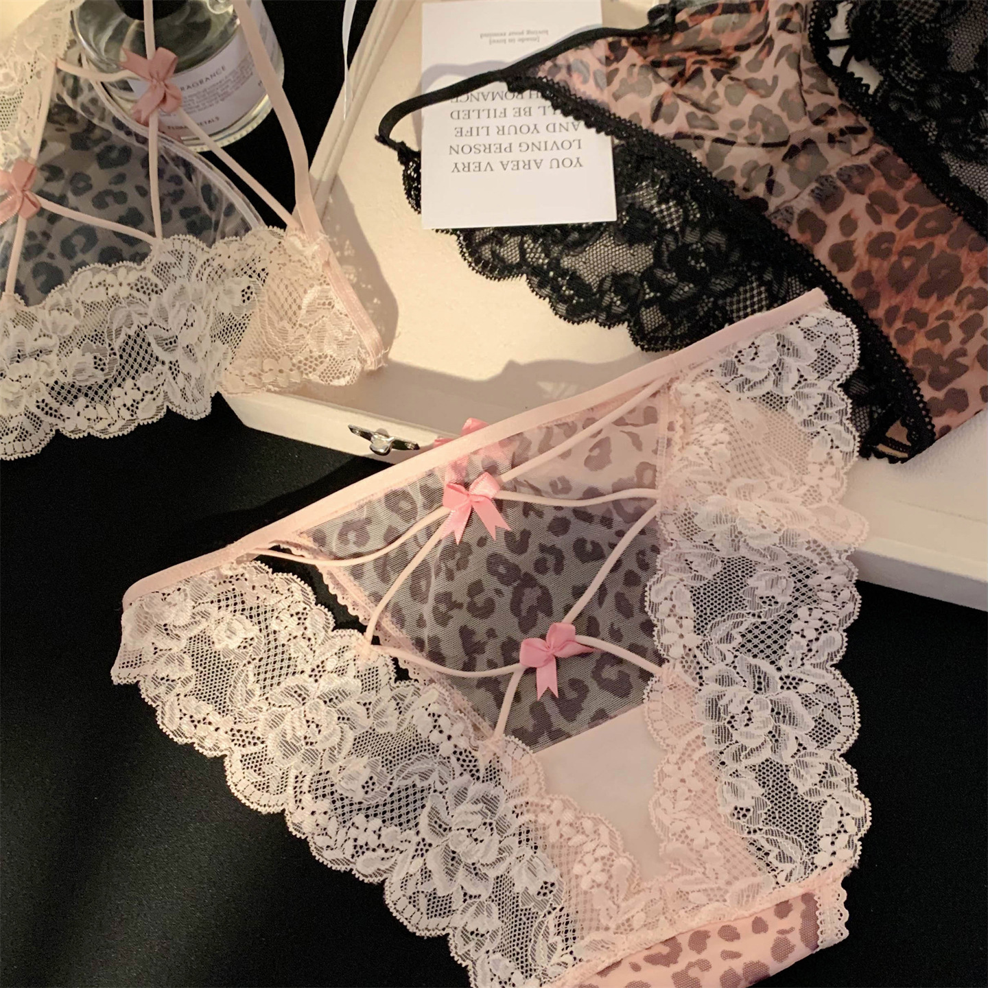 Hormone Killer~Sexy Leopard Print Lace Panties, Pure Desire Hollow Design, Summer Thin Low-Waist Romantic Women's Briefs