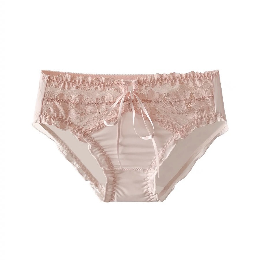 Love Island Peach Blossom~Romantic and Sweet Style Lace Panties, Pure Desire, High Aesthetic, Comfortable Mid-Waist Sexy Women's Briefs