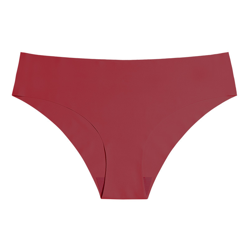 2024 Fall/Winter Bestseller European Style Seamless Ice Silk Panties Breathable Skin-Friendly Bare-Feel Sports Mid-Waist Plus Size Women's Briefs