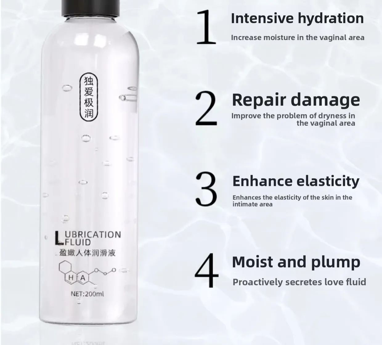 Water-Based Intimate Lubricant – 200ml No-Rinse Formula