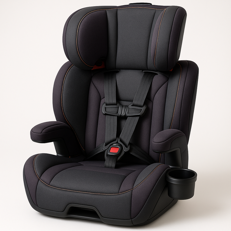 Silla de coche para niños poliéster negro asiento ergonómico ajustable seguro para coche