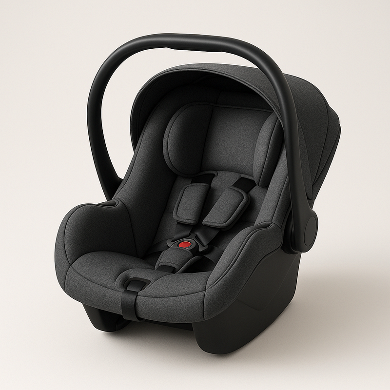 Silla de Coche Infantil Tela Negro Asiento Ergonómico Ajustable Para Viajes Seguros