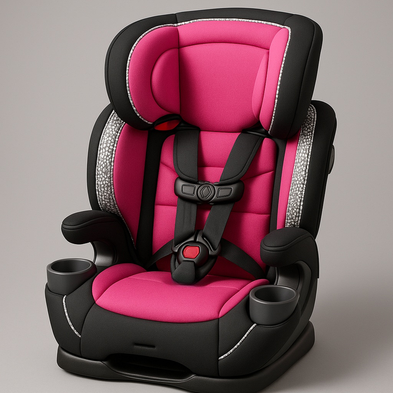 Silla de coche ergonómica de alta calidad rojo/negro infantil con reposacabezas ajustable y sistema de fijación seguro