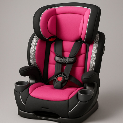Silla de coche ergonómica de alta calidad rojo/negro infantil con reposacabezas ajustable y sistema de fijación seguro