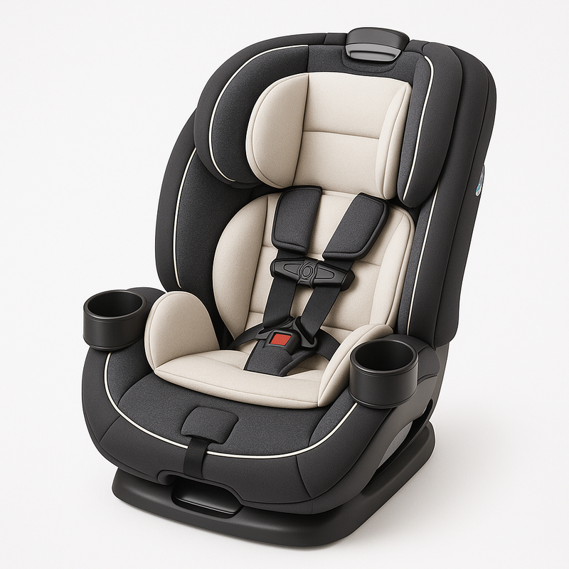 Silla de Automóvil Infantil Ajustable Ergonómica Negro/Crema Comodidad Viaje Seguridad