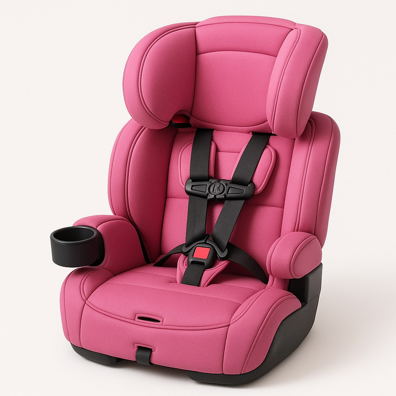 Silla de Coche Infantil Ajustable Comodidad Material de Alta Calidad Rosa Seguridad Ergonómica