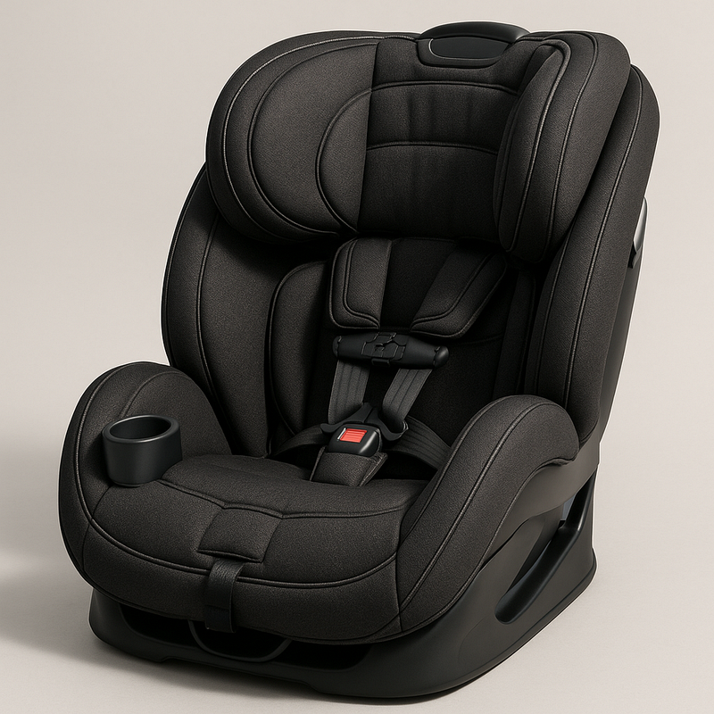 Asiento Coche Infantil Ajustable Ergonomía Seguridad Tela Negra Reposacabezas Arnés Incluido