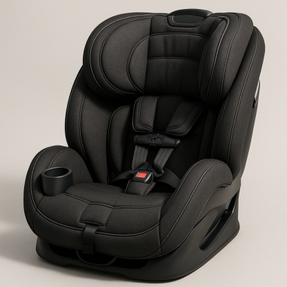 Asiento Coche Infantil Ajustable Ergonomía Seguridad Tela Negra Reposacabezas Arnés Incluido