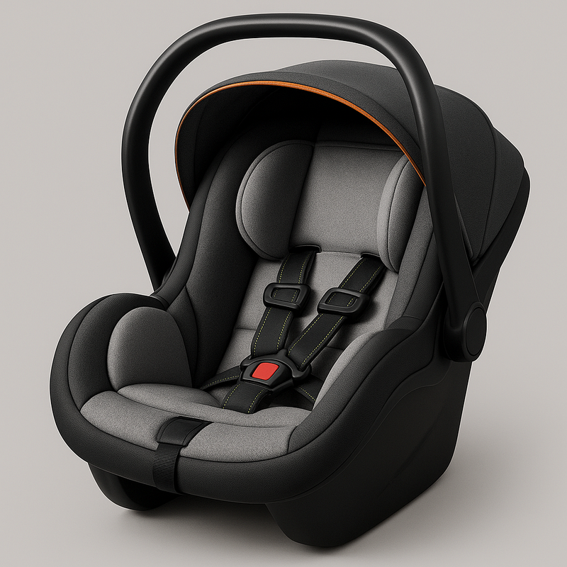 Silla de Coche para Bebés Gris/Negro Ergonomía Ajustable Materiales Duraderos Viaje Infantil Seguridad Comprobada