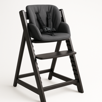 Trona Madera Seguridad Infantil Gris Sala Comedor