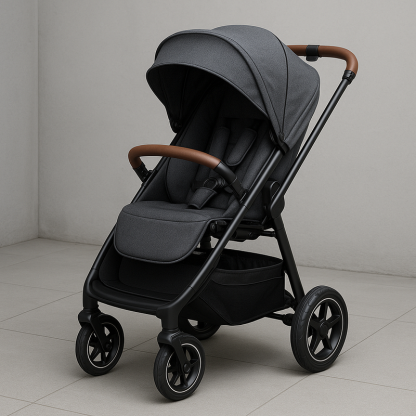 Cochecito Bebé Plegable Tela Aluminio Paseo Fácil Gris