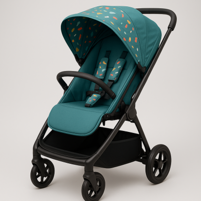 Carrito de Bebé Tejido Plegable Fácil de Manejar Verde Paseo Urbano