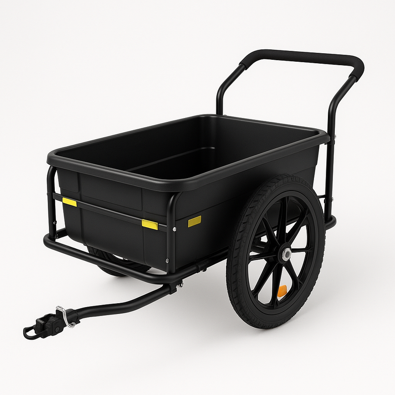 Carro Remolque Universal Uso Diario Bicicleta Carga Alta Resistencia Negro