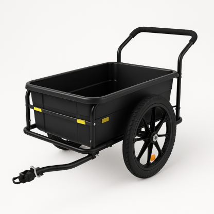 Carro Remolque Universal Uso Diario Bicicleta Carga Alta Resistencia Negro
