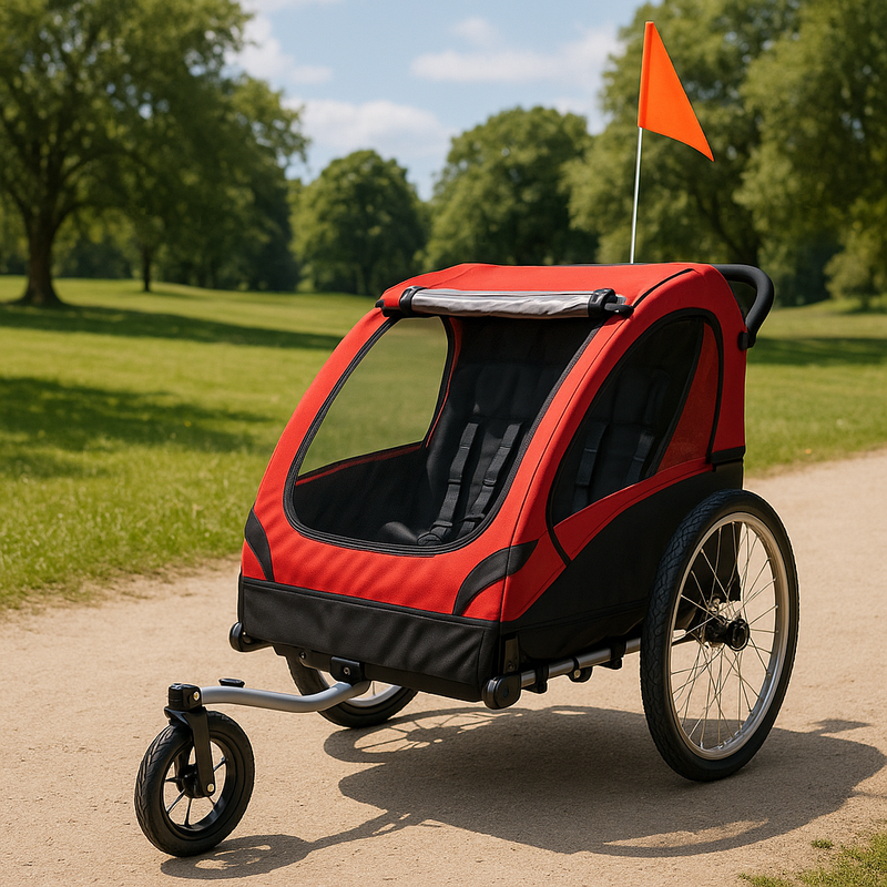 Remolque para Bicicleta al Aire Libre Multifuncional Resistente Rojo