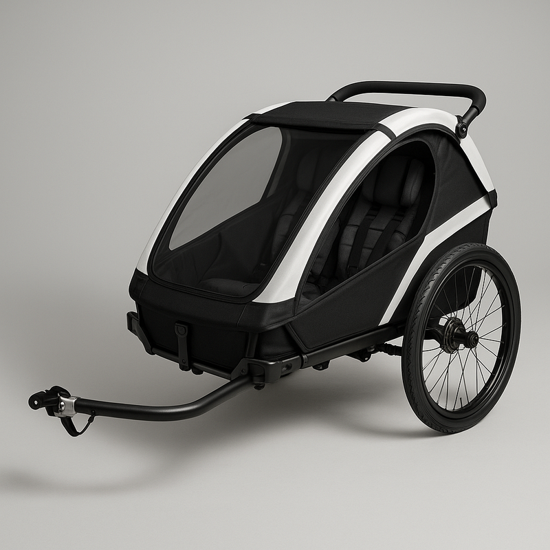 Remolque Bicicleta Universal Intemperie Versátil Adultos Negro Seguridad