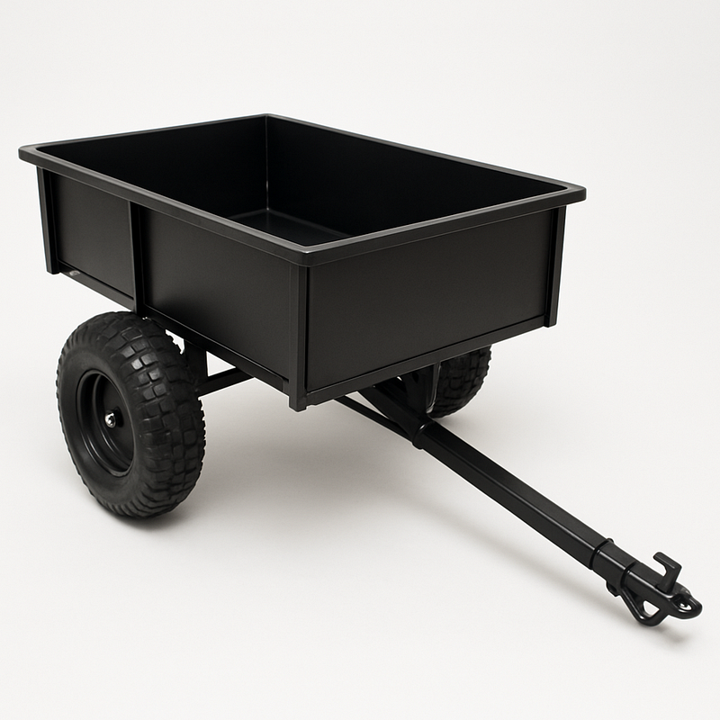 Remolque Bicicleta Exterior Transporte Multifuncional Acero Negro Jardín