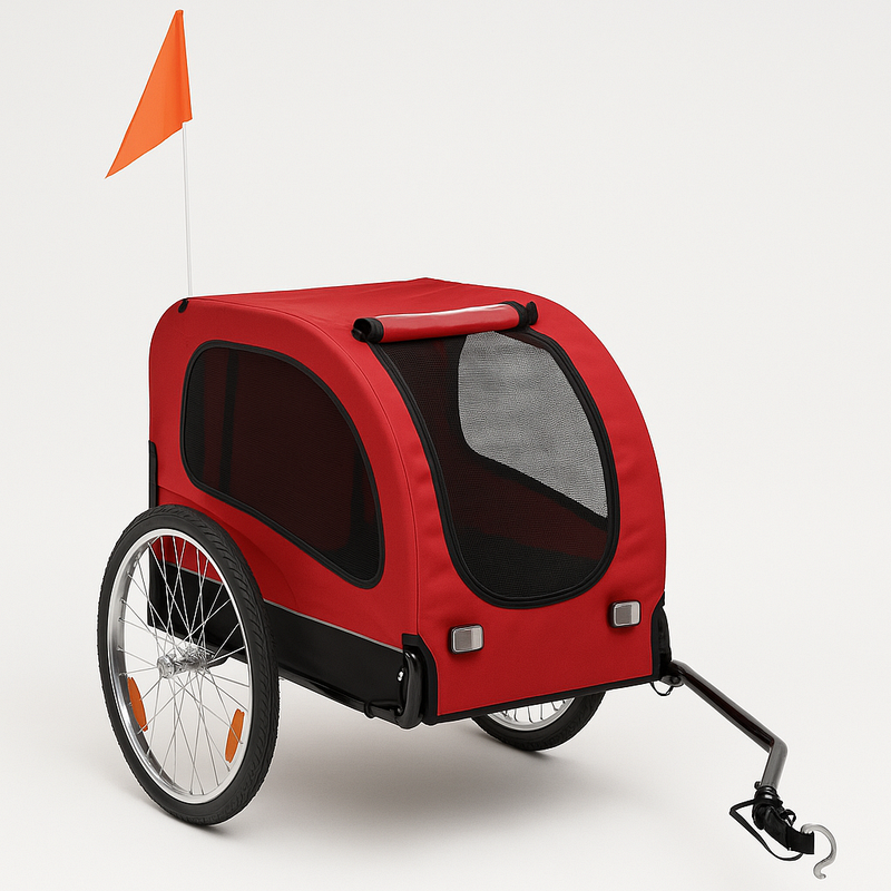 Remolque de Bicicleta para Transporte con Visibilidad Alta y Diseño Resistente Rojo