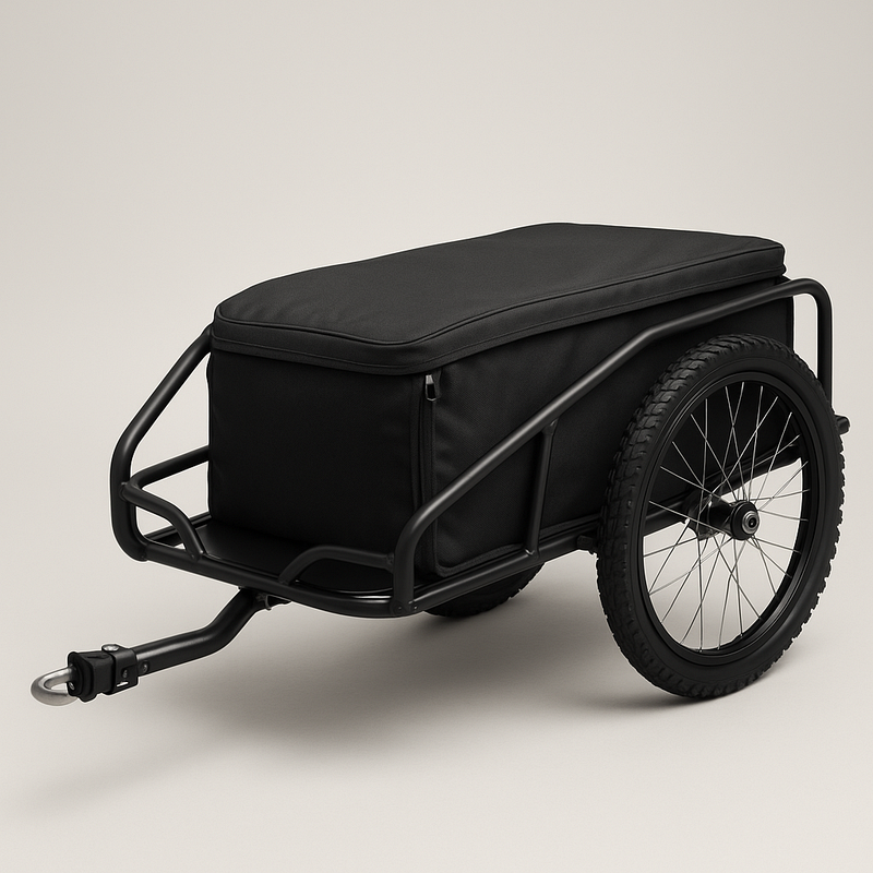Remolque Bicicleta Uso Versátil Transporte Objetos Metal Negro Accesorio Bicicleta