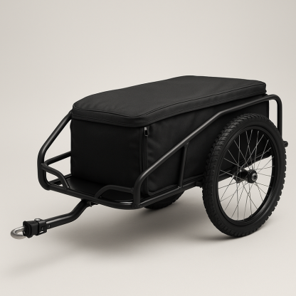 Remolque Bicicleta Uso Versátil Transporte Objetos Metal Negro Accesorio Bicicleta