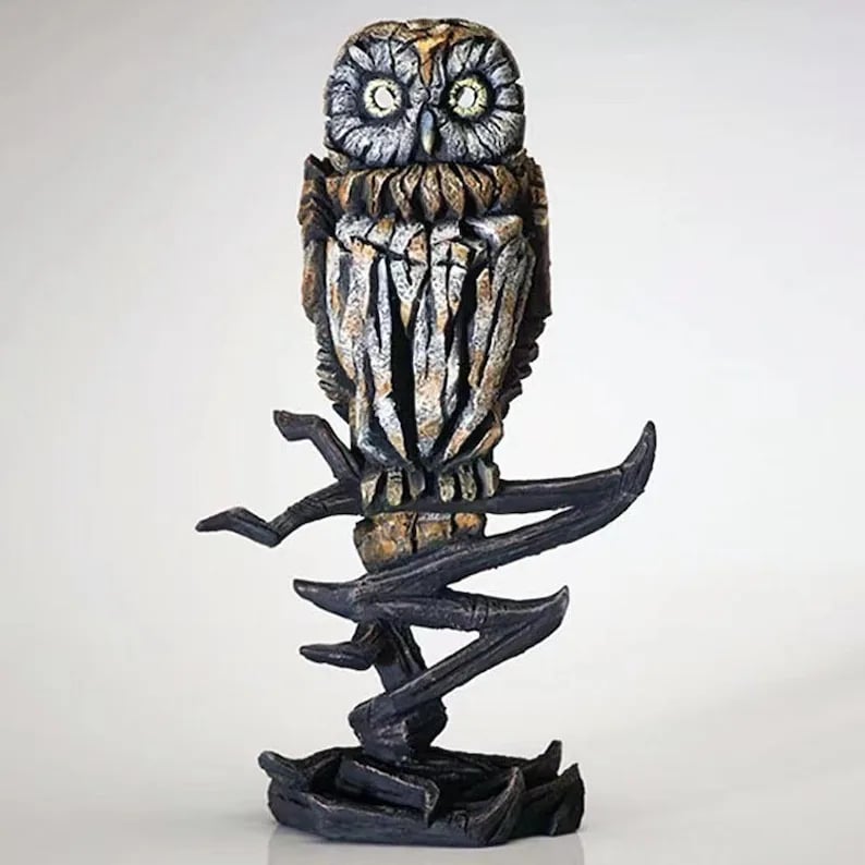 Contemporary Wooden African Animal Sculpture for Home Decor Owl