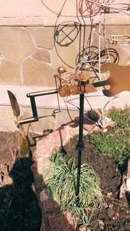 🔥Last Day 🥁Handmade Metal Rock Band Windmill🎁(Includes a 70cm bracket)