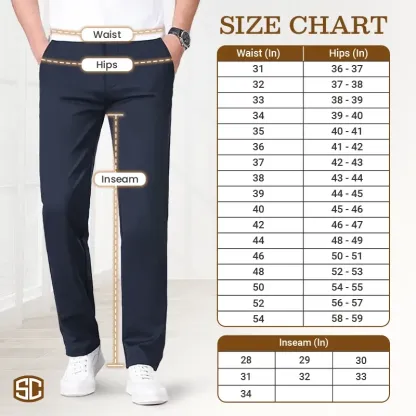 Men's Stretch Khaki Pants with Elastic Waistband