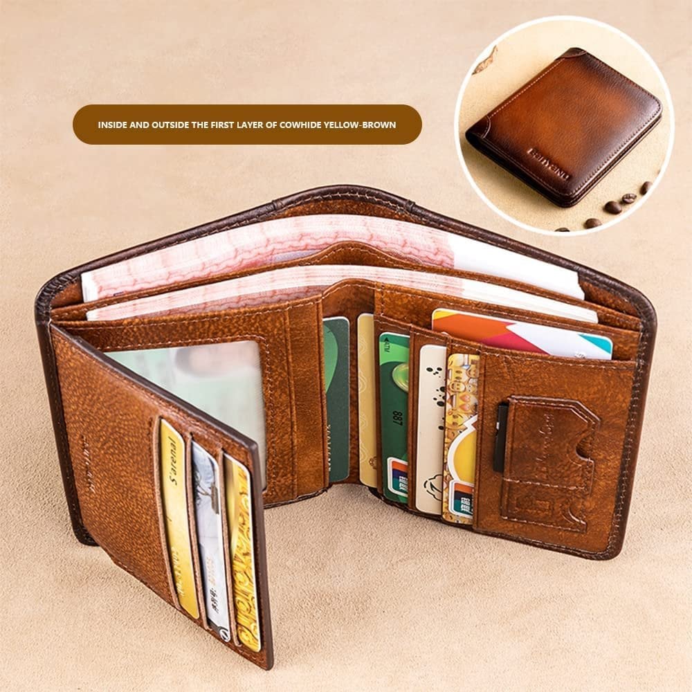 🔥Men's Essentials✨💰Multi-functional RFID Blocking Waterproof Durable Genuine Leather Wallet🎁