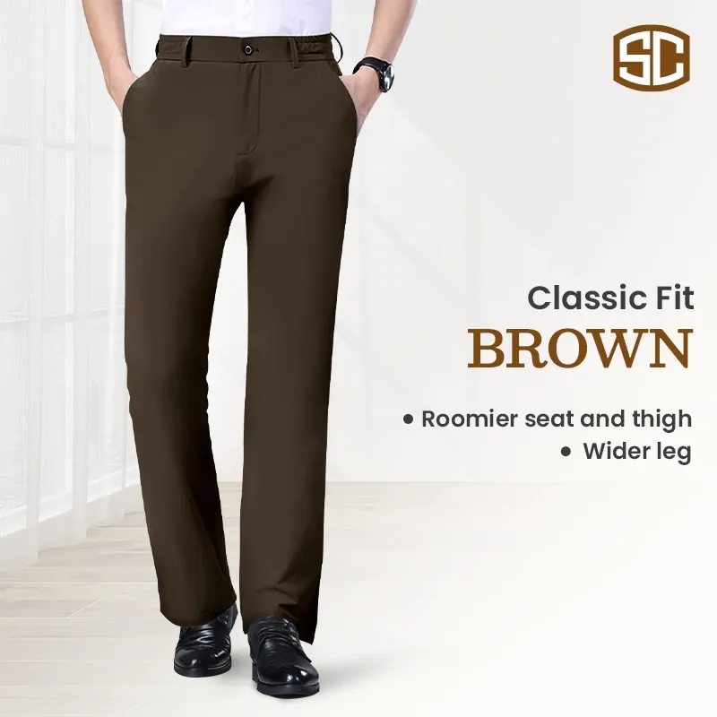 Men's Stretch Khaki Pants with Elastic Waistband