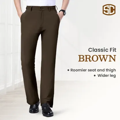 Men's Stretch Khaki Pants with Elastic Waistband