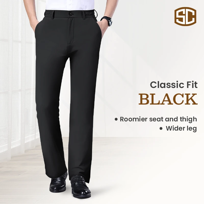 Men's Stretch Khaki Pants with Elastic Waistband