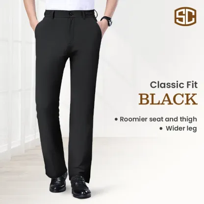 Men's Stretch Khaki Pants with Elastic Waistband