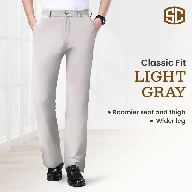 Men's Stretch Khaki Pants with Elastic Waistband