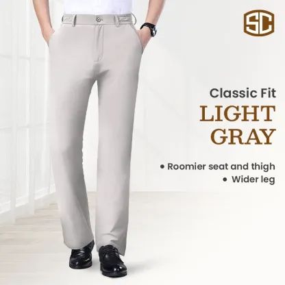 Men's Stretch Khaki Pants with Elastic Waistband