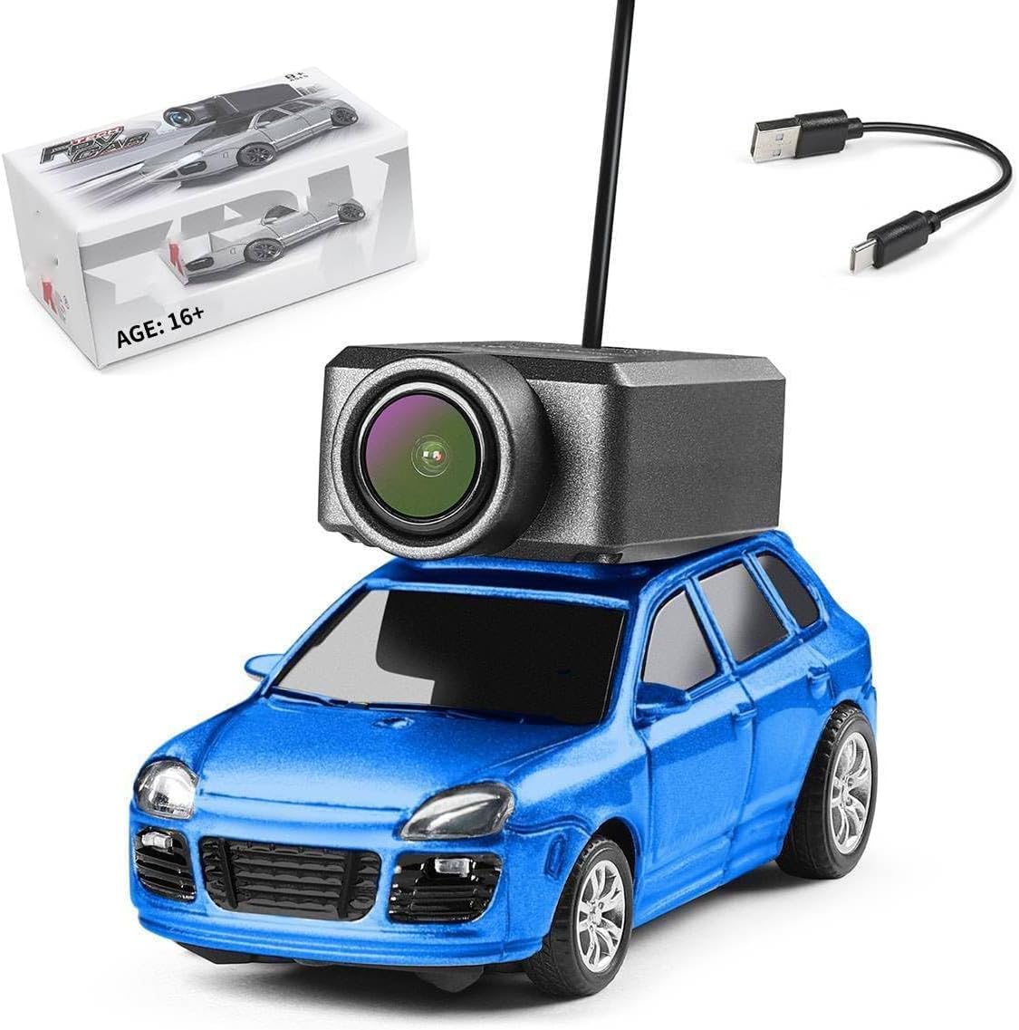 WL Mini RC Car with HD FPV Camera, 1/64 Remote Control Car FPV RC Drift Cars with LED Ambient Lights & Interactive Controls & 3-Speed Modes Gift for Adult (Grey)