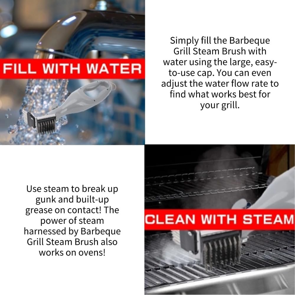 Grill Brush and Scraper, Stainless Steel Steam Grill Brush,Grill Cleaning Brush BBQ Cleaner Accessories BBQ Grill Brush Steam Cleaner for Gas Charcoal Grilling Grates Barbecue Tools for Outdoor Grill