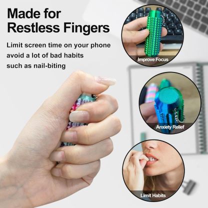 Little Ouchies,Pain Stim Fidget,Pocket Mini Fidget Toy for Adults,3D Printed Venting Key Pendant, 2pcs Spiky Grippie Stim Keychain for Anxiety Relief Positive, Novelty Gifts for Friends(Rainbow)
