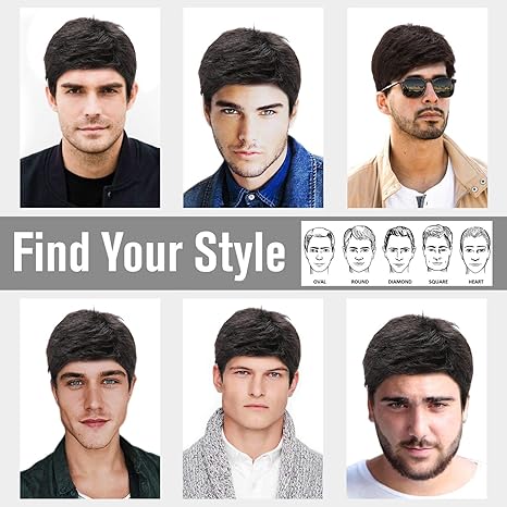 Handsome men's short wig with multiple layers of waves-SAVE 49%