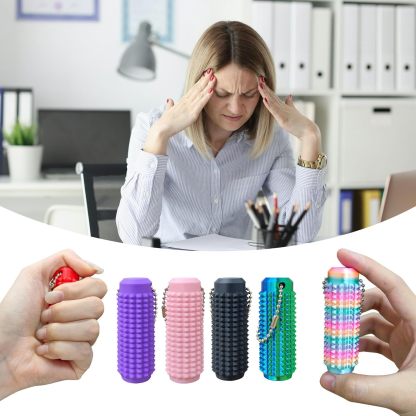 Little Ouchies,Pain Stim Fidget,Pocket Mini Fidget Toy for Adults,3D Printed Venting Key Pendant, 2pcs Spiky Grippie Stim Keychain for Anxiety Relief Positive, Novelty Gifts for Friends(Rainbow)