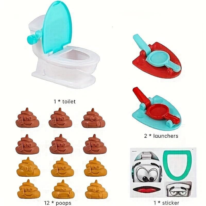 Product Introduction of Interactive Poop Shooting Game Set - Plastic Poop Launcher Toy for Family Fun, Educational Prank Toy, Funny Novelty Gift for Kids 1