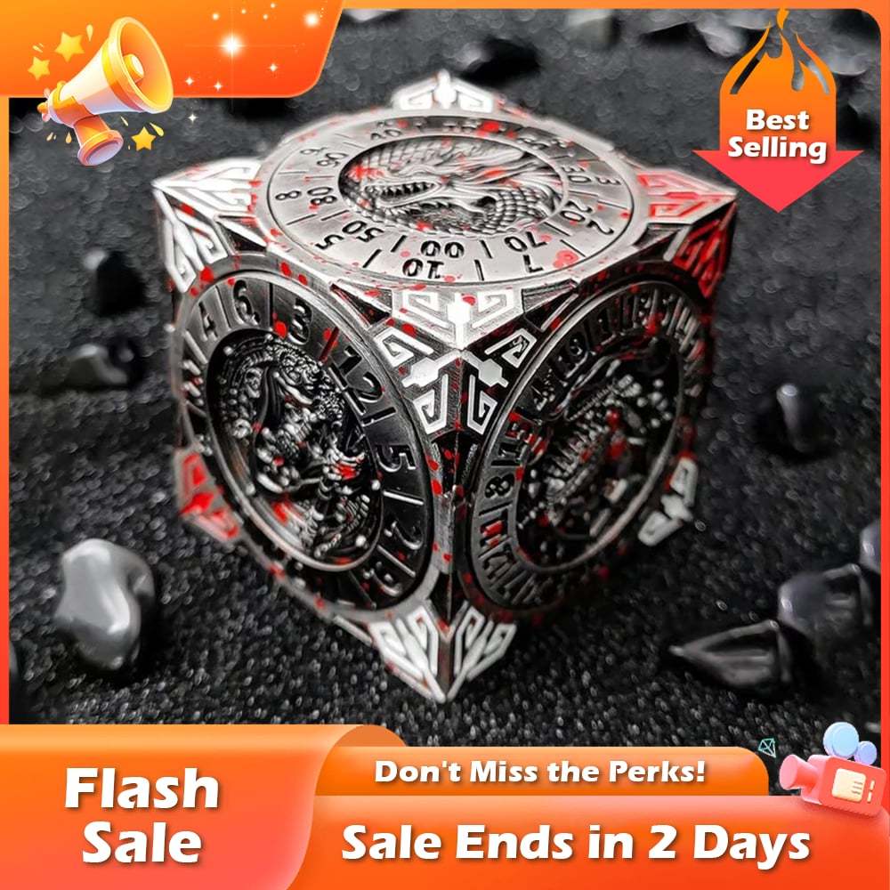 🏆Flash Sale⚡ 50K+ SOLD! Almost Gone-💥2025 New DND Fidget Spinner DICE: 7-in-1 Metal DND Dice Cube – 6-Sided Rotating Polyhedral Dice, Tabletop RPG Accessory for DMs and Player,Best gifts