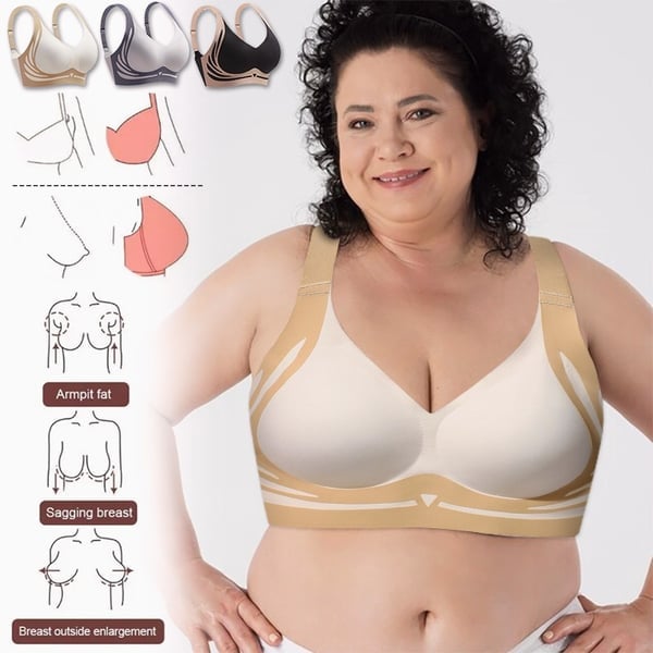 🔥Super Gather Bra | Wireless Push-up Bra👍No More Sagging Breasts